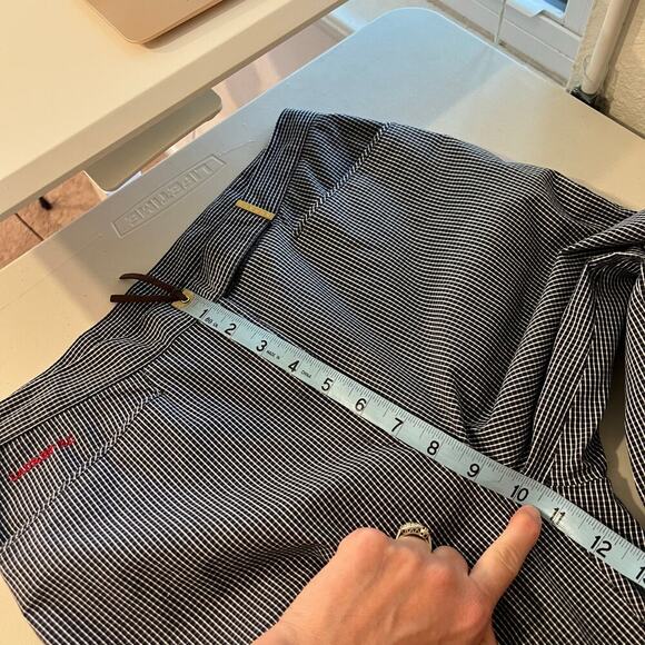 Ralph Lauren Blue Gingham Plaid Print High Rise Cropped Trouser Pants Size 6 - Picture 10 of 13